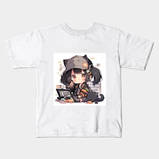 chibi cute girl pc Kids T-Shirt